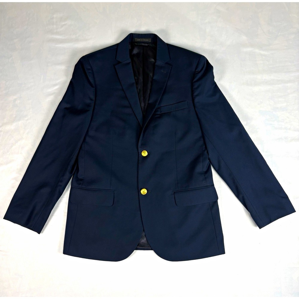 Lauren Ralph Lauren Boys Navy Solid Twill Blazer 2-Button Double Vent 18R